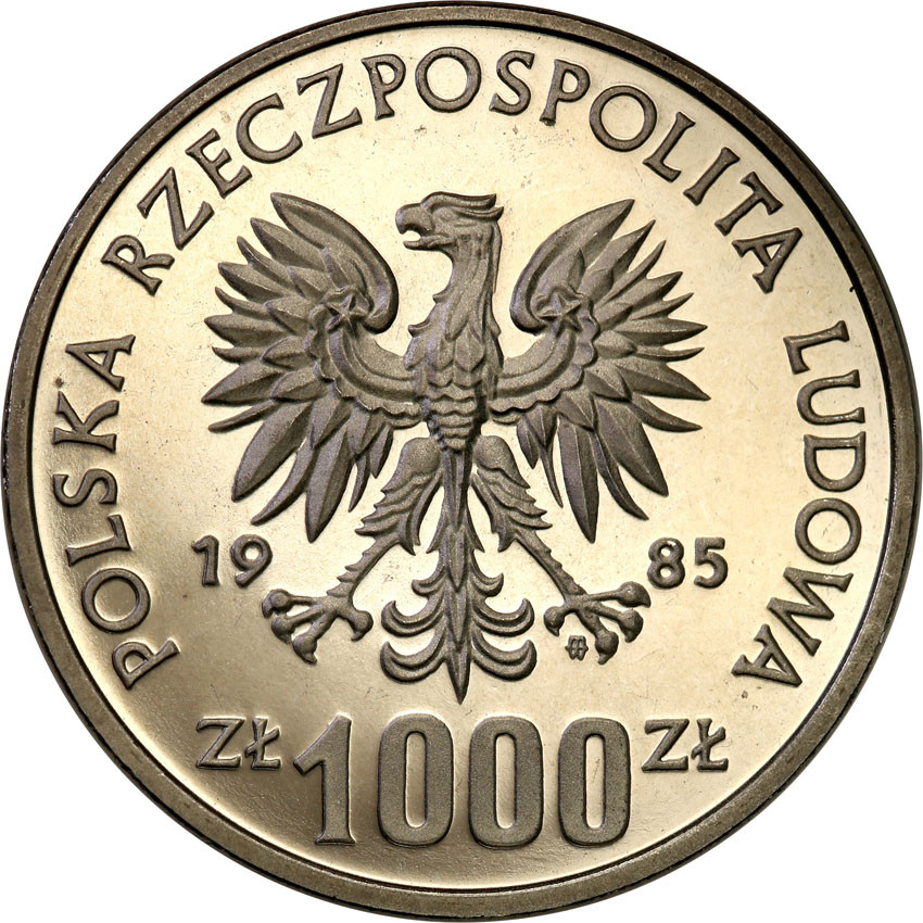PRL. PRÓBA Nikiel 1000 złotych 1985 Przemysław II